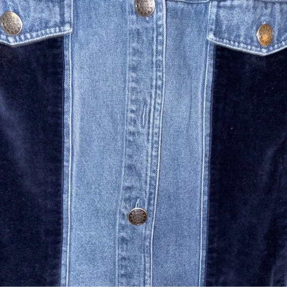 Women's Stonebridge Blue Denim & Velvet Vest 1X READ! - Picture 5 of 8